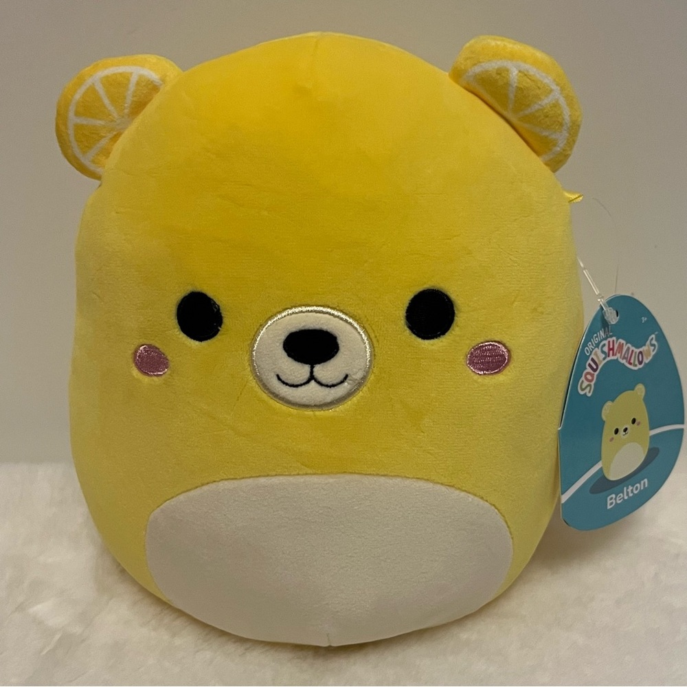 Squishmallow Belton Lemon Bear 🐻🍋, Import 🇺🇸, 8” New
